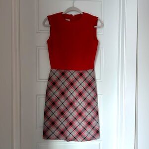 Vintage plaid pencil skirt dress, sz 4/6